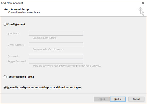 Setup ICA.NET email account on your Outlook 2010 Manual Step 3